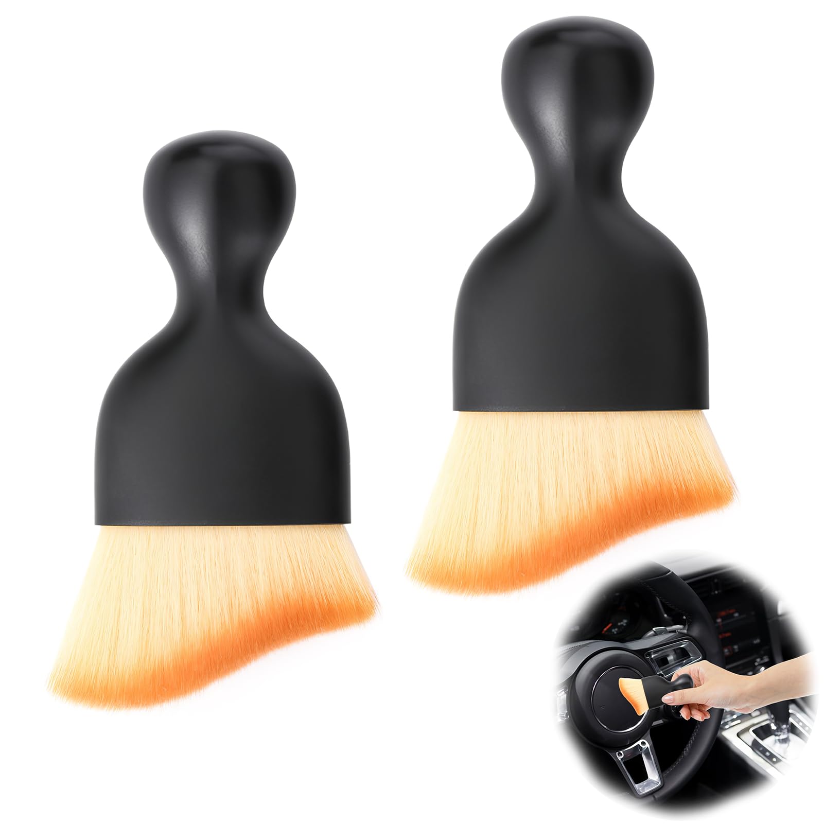 Lot De 2 Brosses Douces Pour Nettoyage Intérieur Voiture - Sans Rayures, Pour Tableau De Bord, Aérations - 2