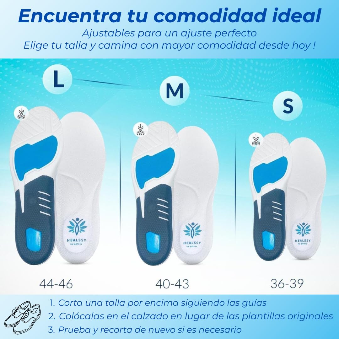 Plantillas Ortopédicas Premium – Corrección de la Postura, Amortiguación, Soporte Médico para Pies Planos y Arcos Altos, Fascitis Plantar, Espolón Calcáneo, Alivio de Dolor en Talones y Articulaciones