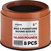 Vista 6 de iPrimio Elevadores de cama cuadrados de 3 pulgadas, resistentes, paquete de 8 elevadores de cama para dormitorios universitarios, sofás, mesas