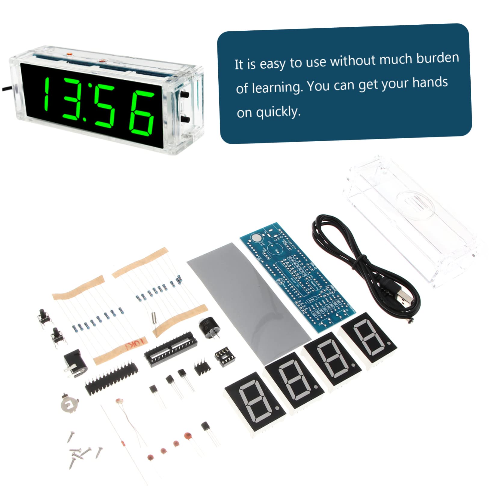 Alipis 2sets Kit Componenti Per Led Scm Microcontrollore Facile Da Assemblare Design Verde Batteria Per Appassionati Diy