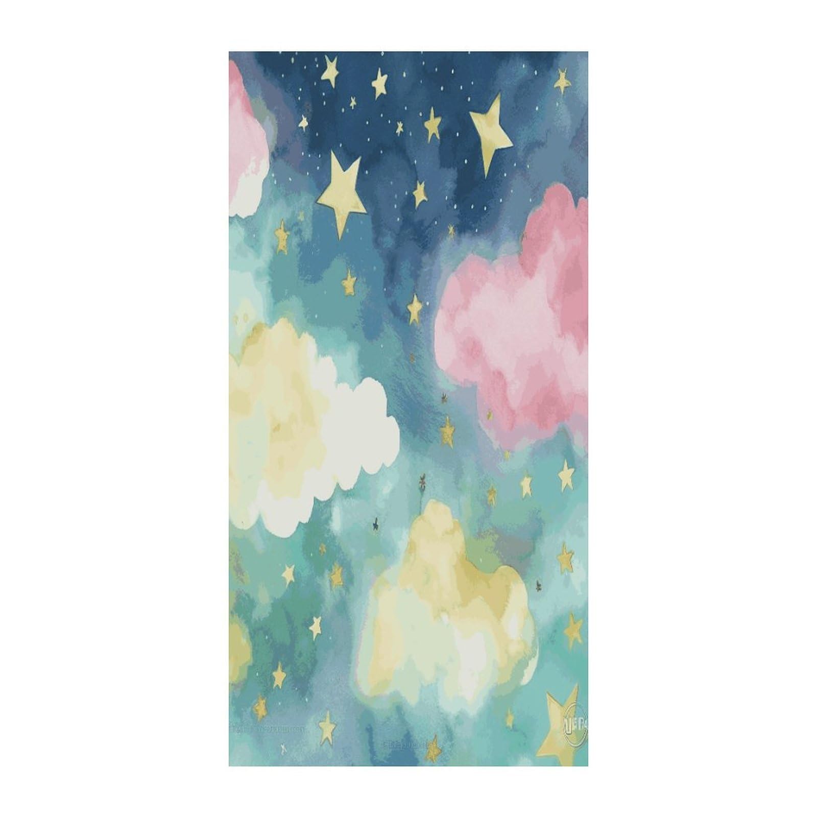 Adfgyerh Style Stars Watercolor Sky Curtains，Polyester Blackout Extra Wide，Door Curtain， 35.4X 70.9 Inch For Temporary Room Dividers Bedroom Living Room，Room Darkening Curtains ，For Doorway Privacy For Wall Hangin