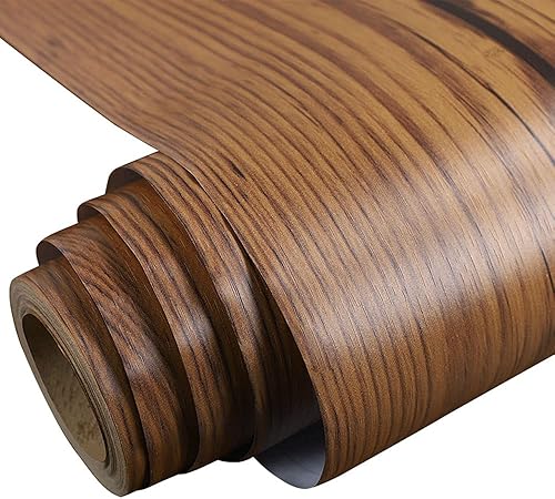 Papel tapiz de vinilo autoadhesivo de grano de madera sintética de 15.7 x 117 pulgadas para armarios de cocina, puerta, mesa, armario, escritorio,