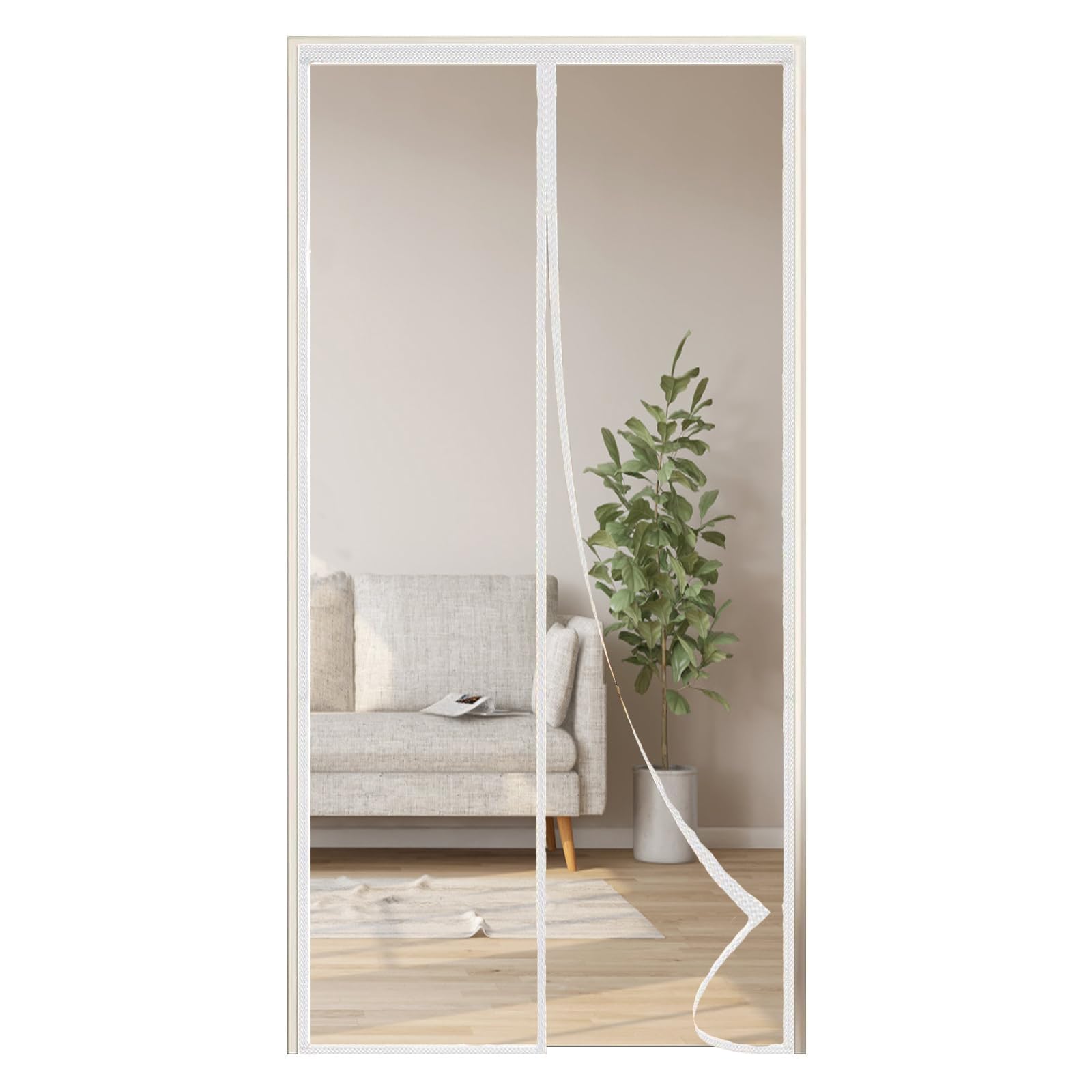 Moustiquaire magnétique rideau anti mouche blanc pour retrouver le sommeil en été 160x230