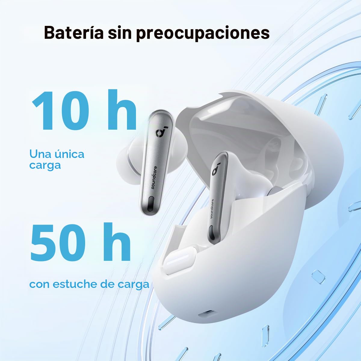 soundcore by Anker Liberty 4 NC Auriculares Bluetooth con cancelación de Ruido, cancelación de Ruido adaptativa para oídos y alrededores (Blanco) (reacondicionado)