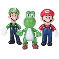 Isaneihas 3-Pack Mario Figures - Mario &amp; Luigi, Yoshi Action Figures (5 inch)