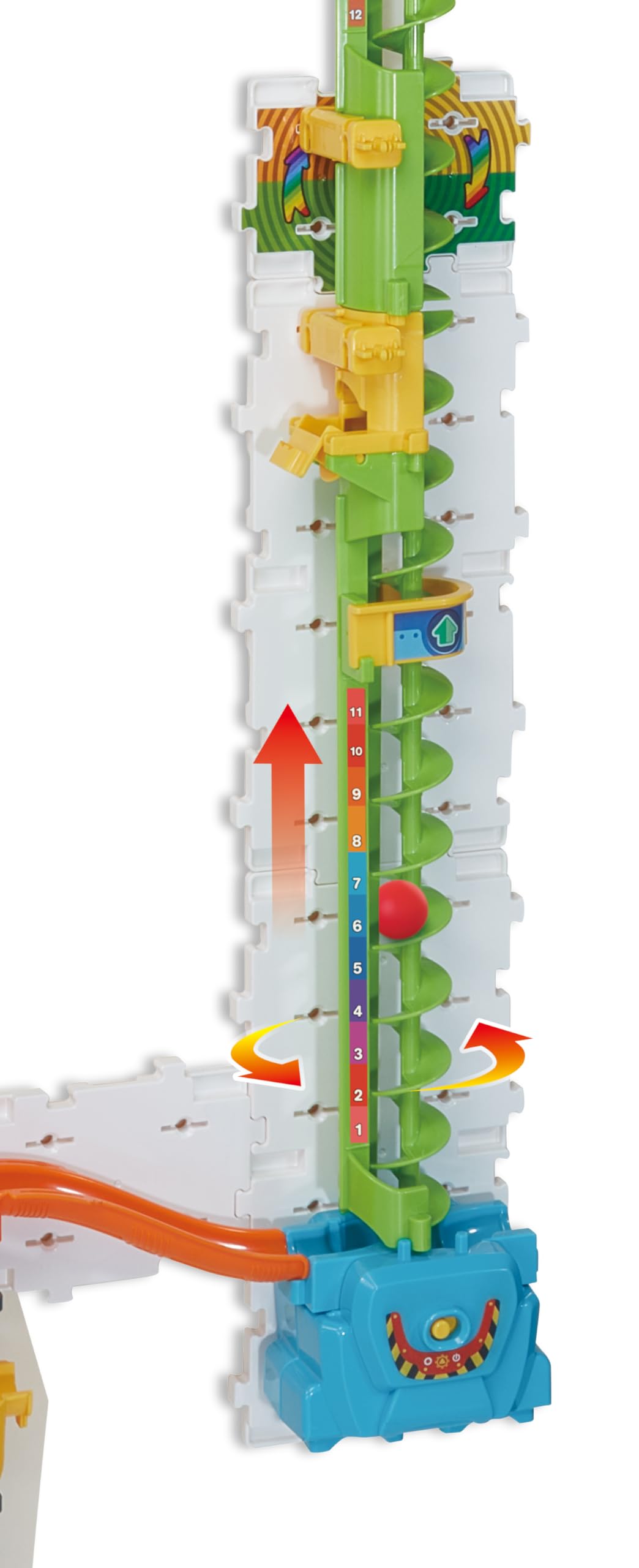 VTech Marble Rush Free Fall Vertical – Juego De Canicas Que Se Pega A La Pared, 93 Piezas Y 10 Canicas, Elevador Motorizado, Ideal Para Niños De 6, 7 U 8 Años