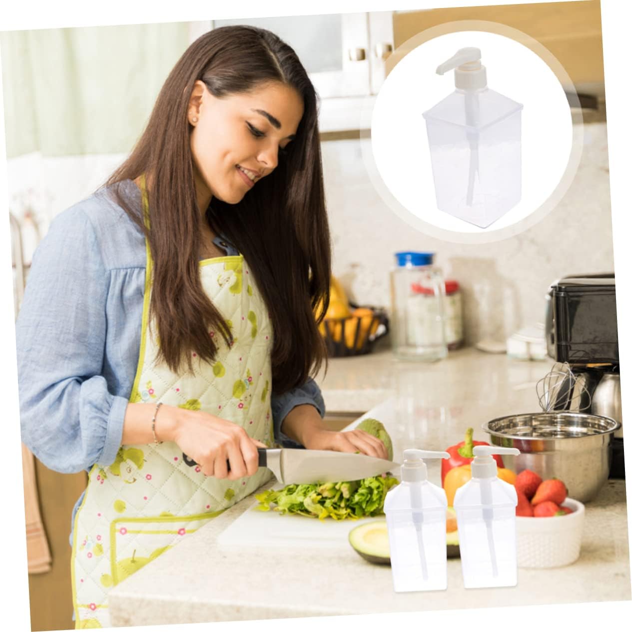 Garneck Syrup Dispenser Bottle Precision Tip 500ml Condiment Press Bottle for Honey Ketchup and BBQ Sauce for Kitchen and Dining