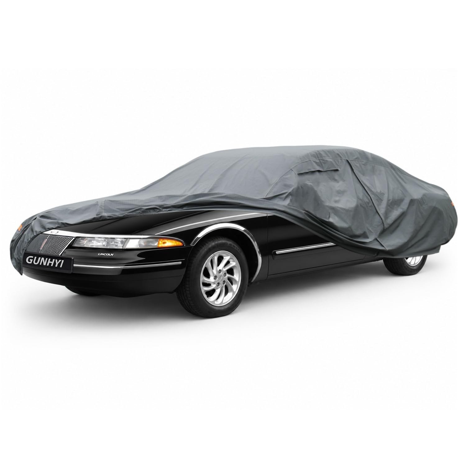GUNHYI Premium Car Cover Custom Fit Lincoln Mark VIII, 16 Layers Heavy Duty Car Cover Waterproof All Weather with Zipper Door for Sun Rain Snow Dust Uv Protection