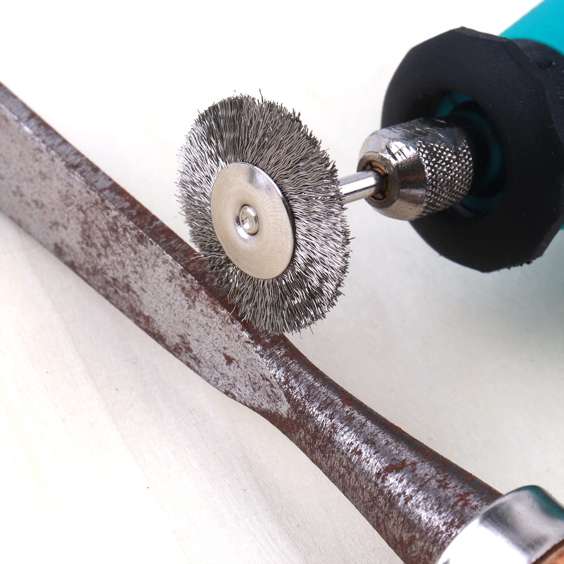 ATOPLEE Wire Brushes Set, 45PCS 1/8"(3mm) Round Shank Wire Wheels Pen Brushes Set,Alloy Steel Crimped Wire Wheel for Cleaning Rust,Paint, Stripping and Abrasive, for Drill Attachment