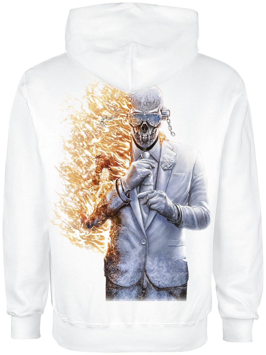 Megadeth Album 17 Cover Uomo Felpa con Cappuccio Bianco 50% Cotone, 50% Poliestere Regular