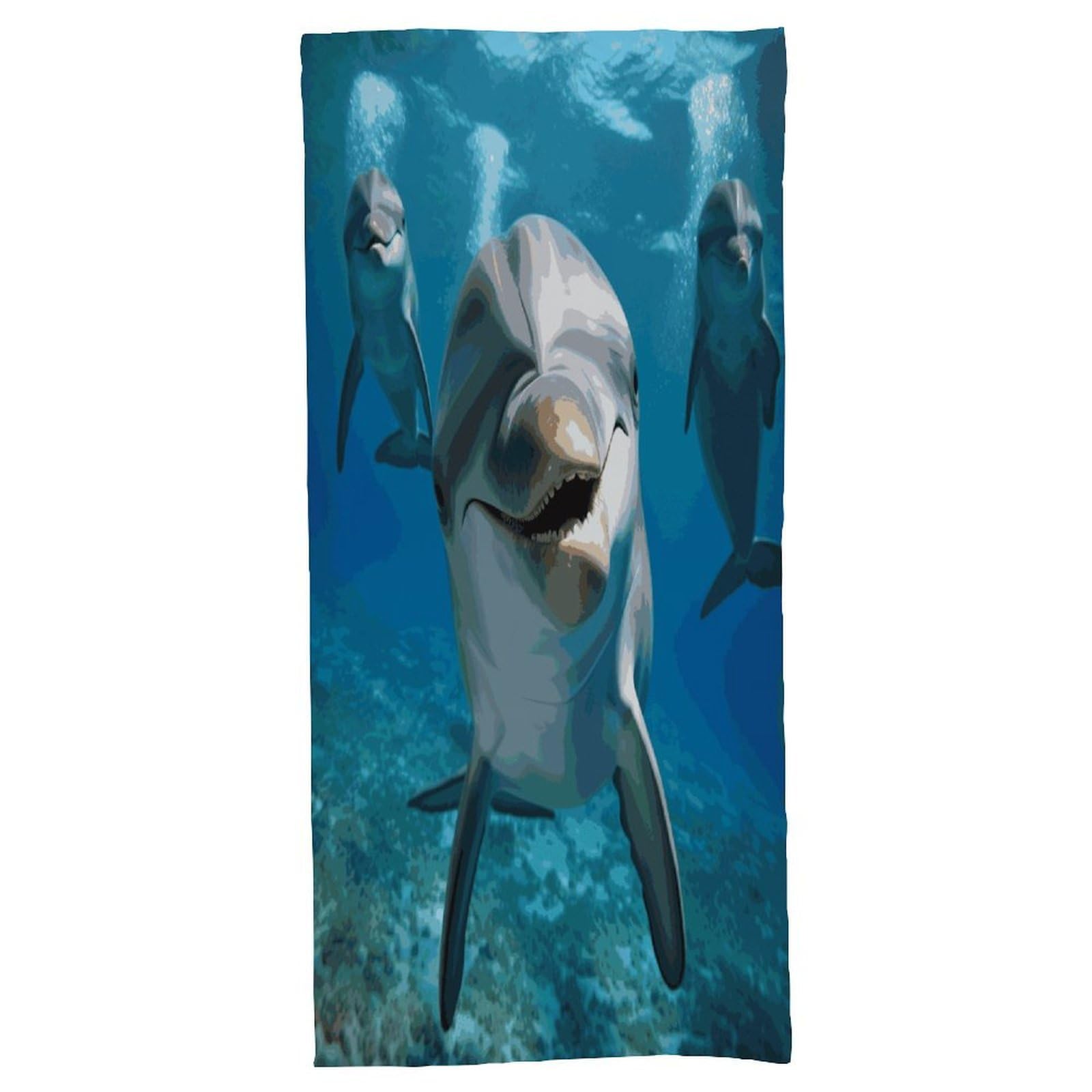 Fekiloot Men's Style Funny Dolphin Looking At You Bath Towel Highly Absorbent,Beach Towels For Wo,Pool Towel Bathroom Essential For Beach,Gym,Travel, Camp