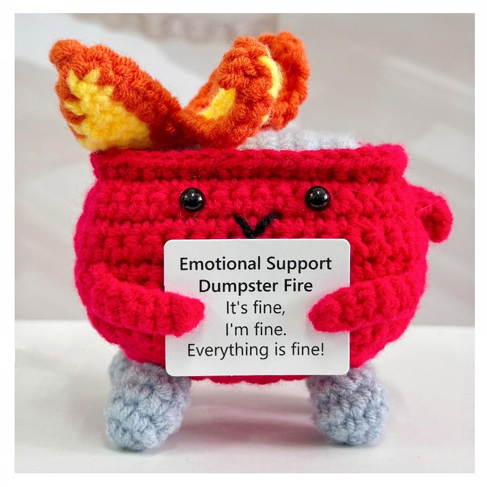 Amazon.com: RovyFota Emotional Support Crochet Dumpster Fire with
