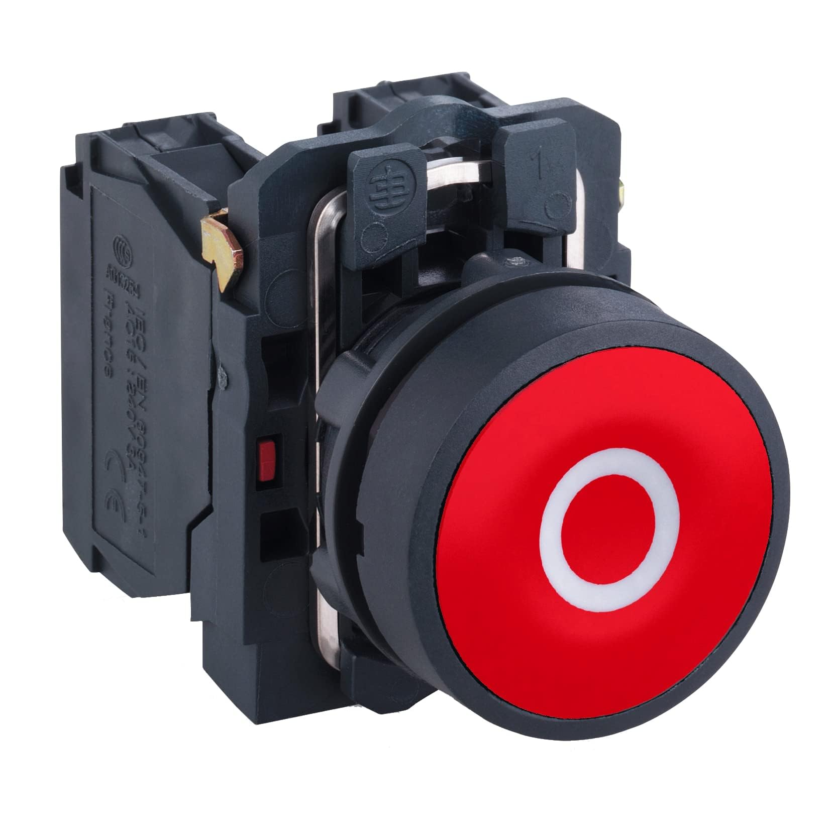 Ø22Mm Plastic Button, Return by Spring, Red,O, Nf Xb5Aa4322, Schneider Electric