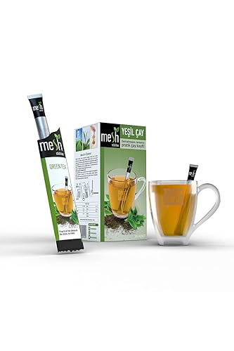 Mesh Green Stick Tea 16 Sticks Premium Instant Tea No Artificial Colors or Flavors, No Messy Tea Bags, No Drips and No Spoon Needed