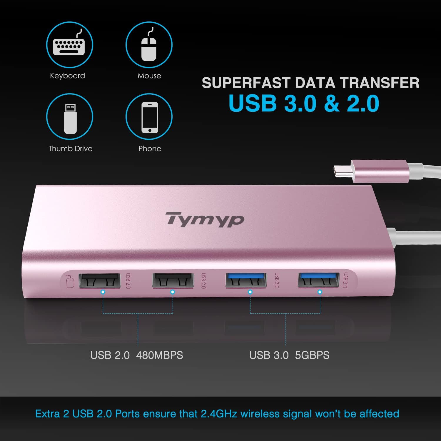 11 en 1 USB C Hub, Docking Station, 4K HDMI, VGA, Gigabit Ethernet, 100W PD, 2 x USB 2.0, 2 x USB 3.0, Lector de Tarjetas SD/TF, Audio/Mic, Compatible con Apple/Surface/DELL/Lenovo/Samsung