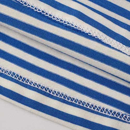 Image of Girls Cotton Long Sleeve Casual Cartoon Appliques Striped Jersey Dresses