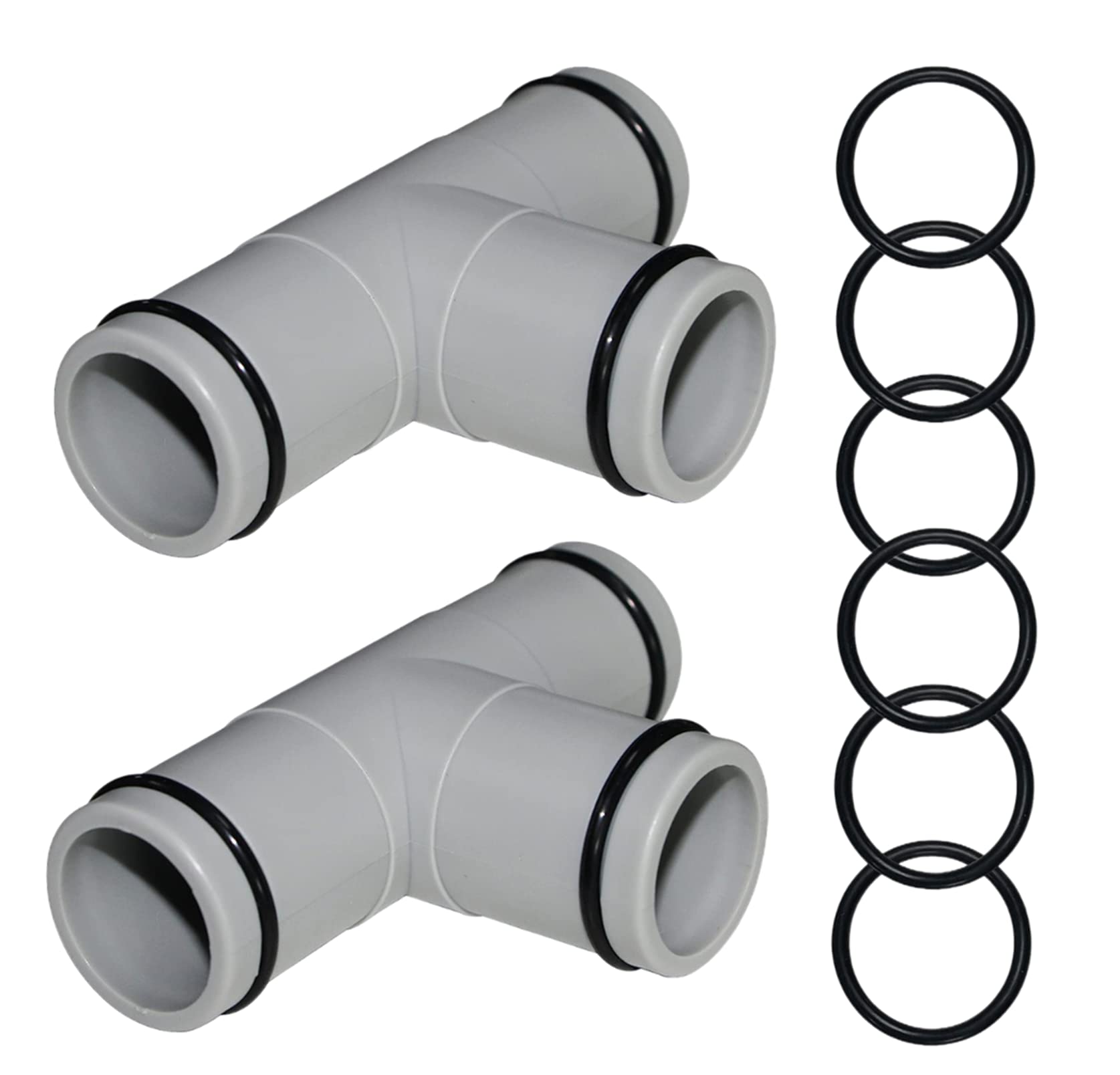 (2 PACK)1-1/4 Inch T Tee Joint Pool Filter Pump Hose Connector Replacement for Intex Swimming Pool Pumps(3 interfaces)
