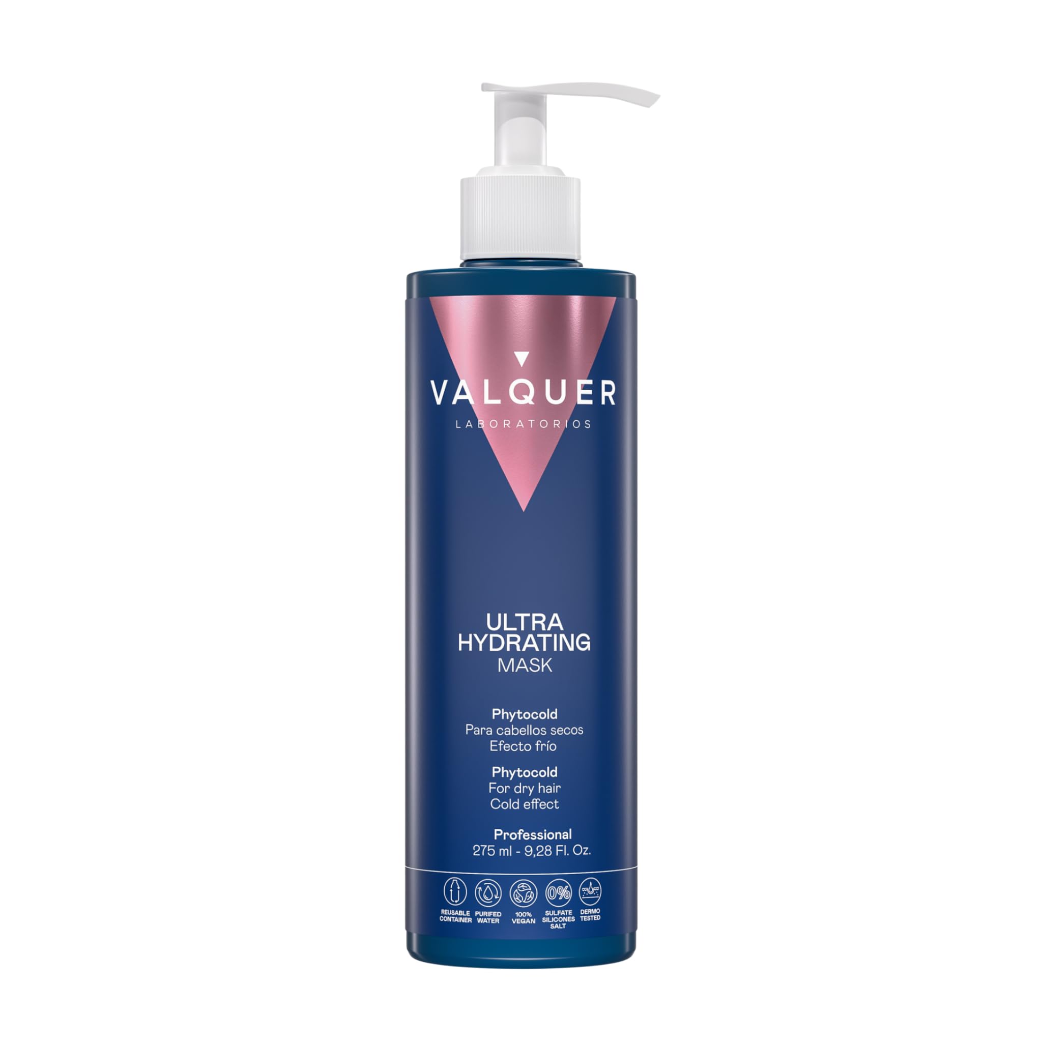 Valquer Ultra-Hydrating Hair Mask Formula Zero. Revitalizes, nourishes, repairs, and conditions dry hair with soy extract, panthenol, vitamin E, and phytokeratin. Vegan. 275 ml.