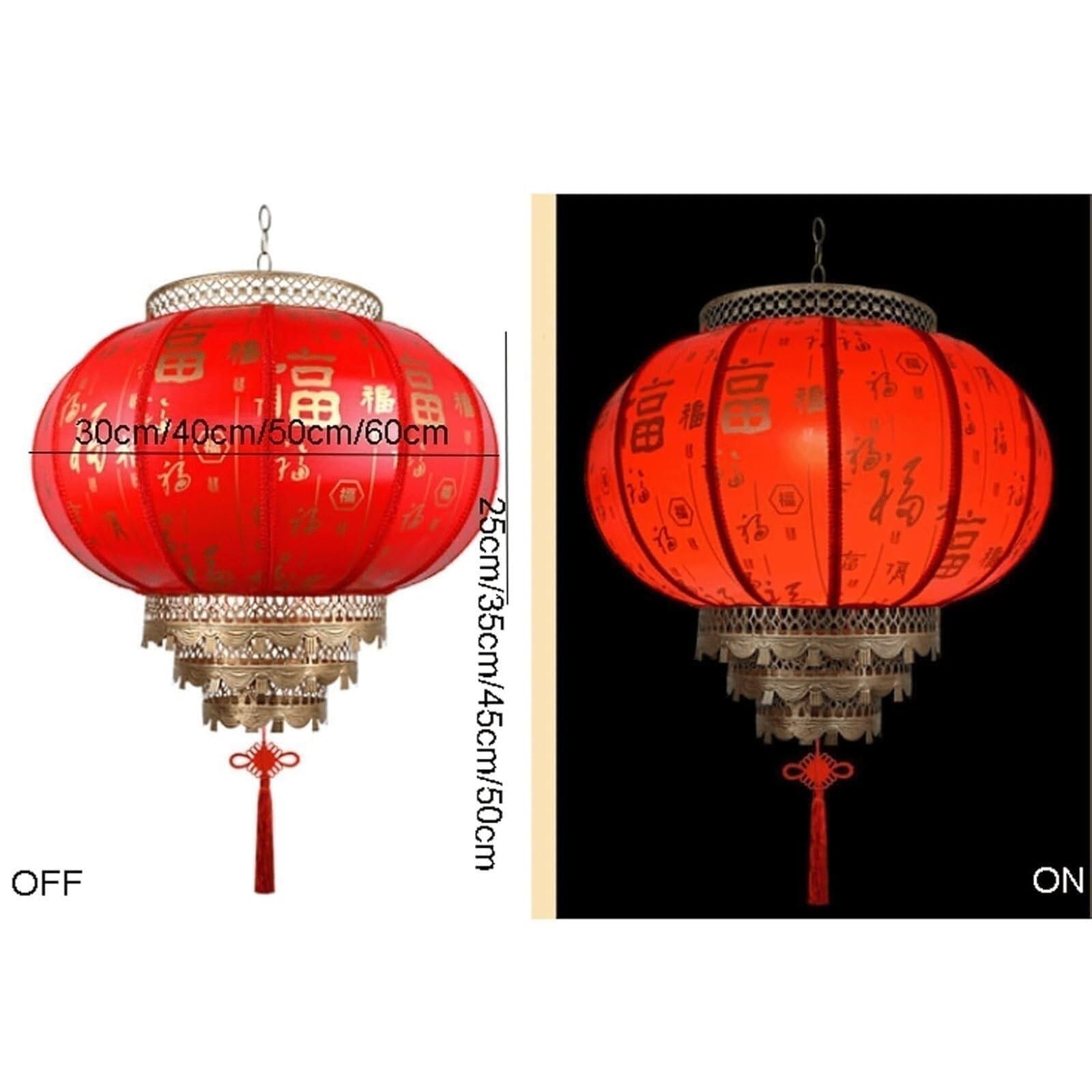 Lampion Duży chiński czerwony lampion wiszący na tradycyjny chiński Nowy Rok, wiosenne święto, abażur na przyjęcie weselne w ogrodzie lantern(12inch)