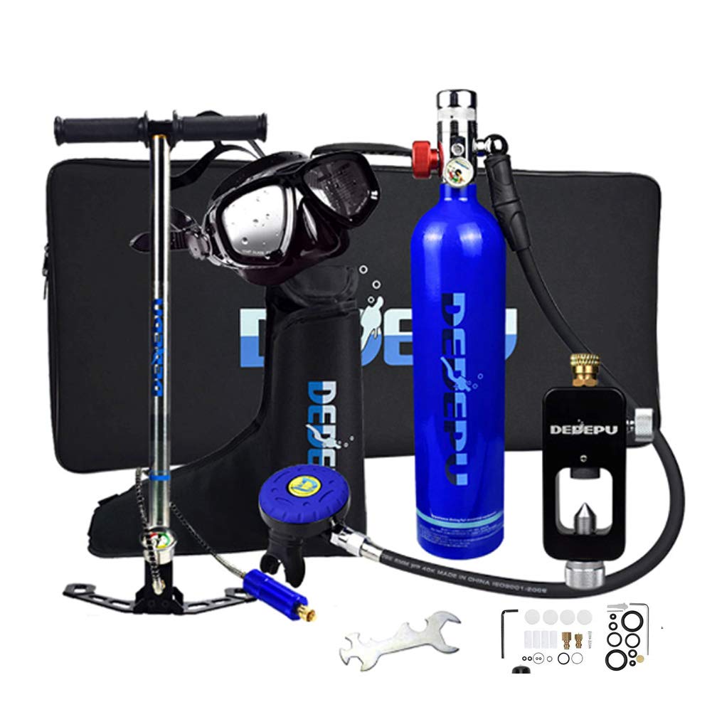 Mini Scuba Diving Tank with Refillable Design, Mini Scuba Dive Cylinder with 20-25 Minutes Capability Underwater Breathing Kit Professional Diving Packages