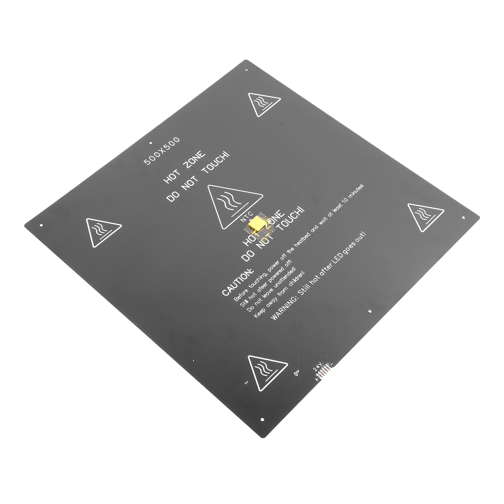 Acouto Impresora 3D Cama Calefactable 24V 350W Aleación de Aluminio de Alta Potencia 500x500mm Impresora 3D Hotbed Cuenta con una de Silicona Cama Calentada Caliente Calentador de