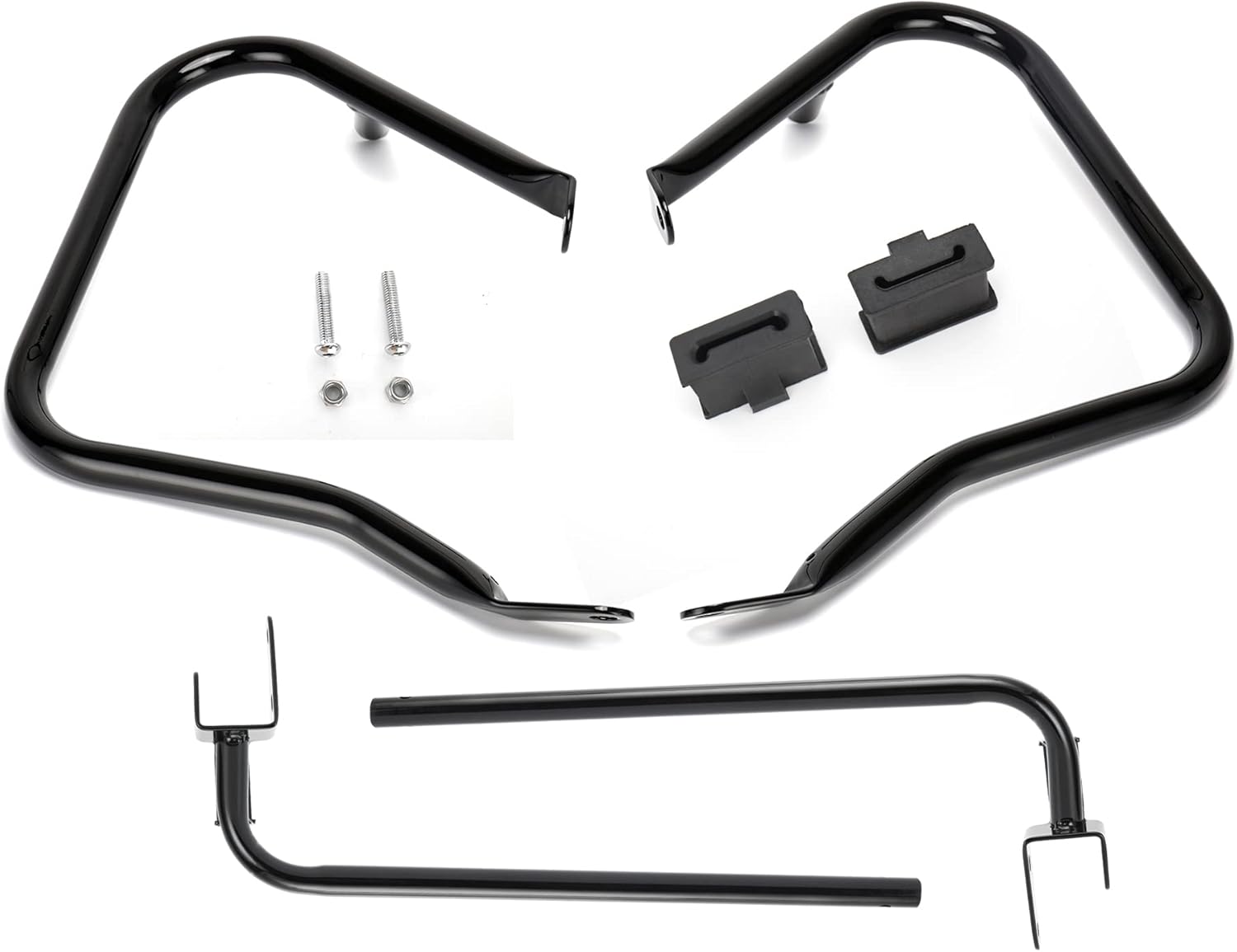 TIGERSGATE Gloss Black Rear Saddlebag Guards complete Kit