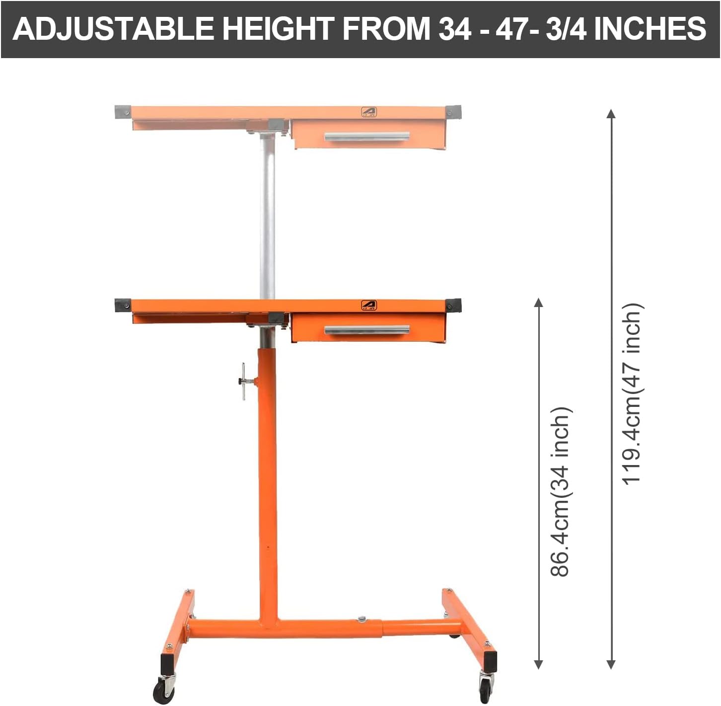 Aain LT18 Heavy Duty Adjustable Work Table with Drawer for Mechanic & LT2A Heavy-Duty Adjustable Mechanic's Roller Seat Adjustable Rolling Stool with Wheels