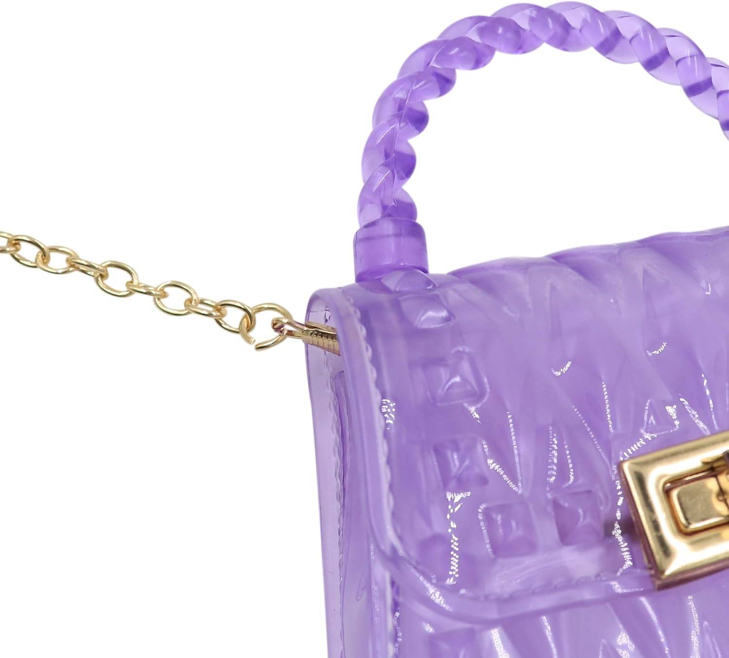 Mini Jelly Purse Little Girls Clear Crossbody Purse Cute Princess Handbag Top Handle Shoulder Bag - Image 4