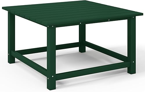 Miniatura 76 de Costaelm Mesas Laterales Cuadradas para Exteriores, Mesas de Patio Adirondack para Exteriores, Mesa Lateral de Patio de HDPE Resistente a