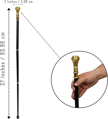 Miniatura 2 de Bastón masónico de bastón masónico – Bastones de vestir elegantes para hombres, equilibrio de personas mayores, 3 piezas plegables para estabilidad,