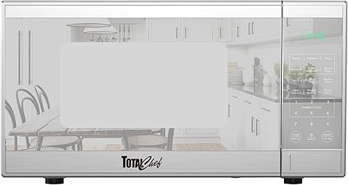 Miniatura 10 de Horno microondas TOTAL Chef de 1.3 pies cúbicos – Electrodoméstico compacto de encimera, pequeño horno microondas de acero inoxidable con pantalla