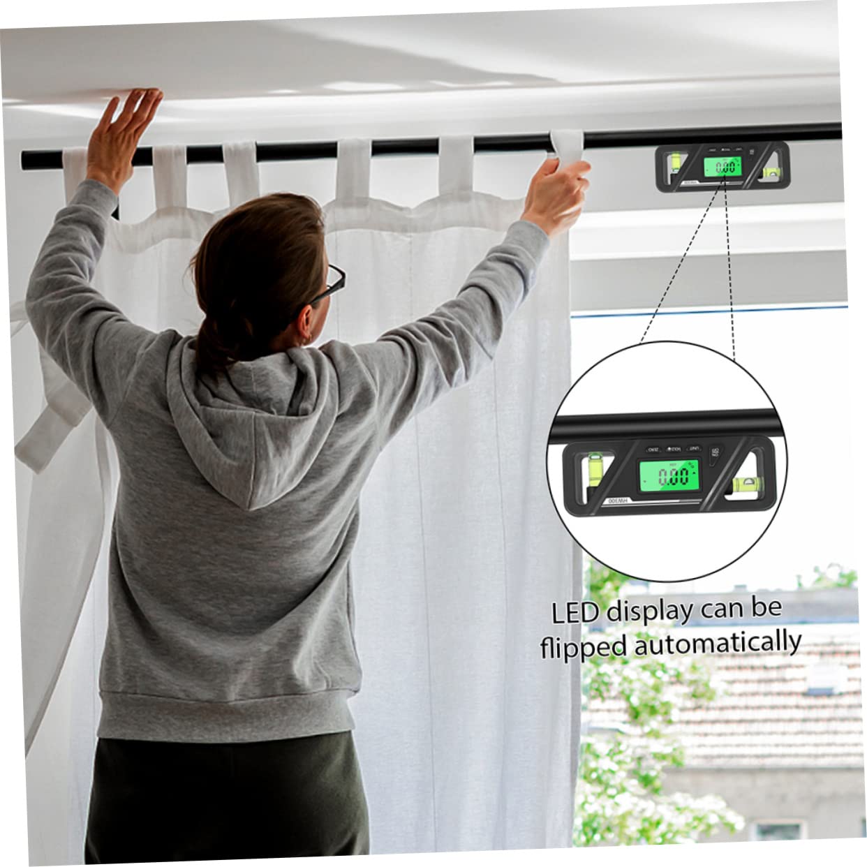DOITOOL 2pièces Niveau Numérique Avec Inclinomètre Et Niveau à Bulle Outil De Mesure Précis Pour Angles Conception Magnétique Pour Bricolage Et Décoration Intérieure