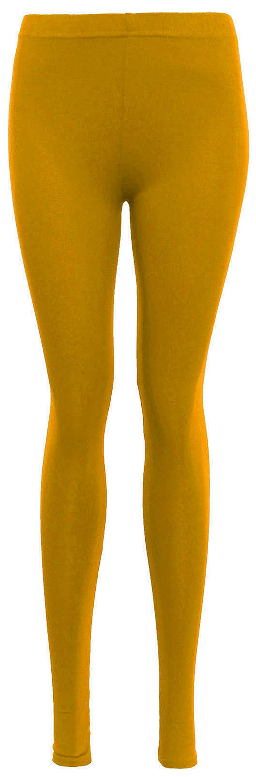 Zaif & Hari Womens Legging Ladies Plain Stretchy Viscose Full Length Leggings Plus Size 8-26 (Mustard, 24-26)