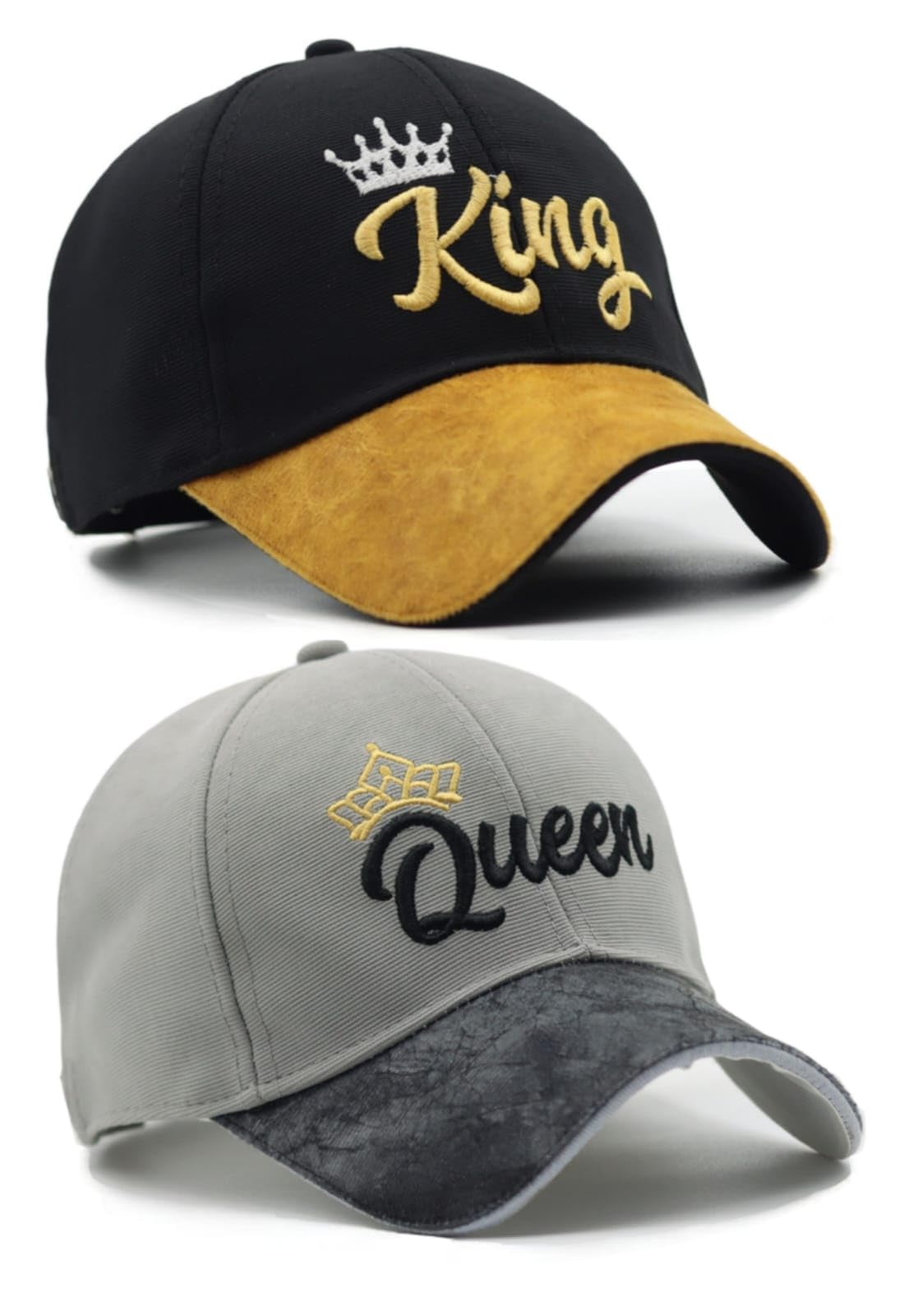 King and Queen Embroidered Baseball Caps, Couple Matching Hats Set (Orignal Image)-image-40