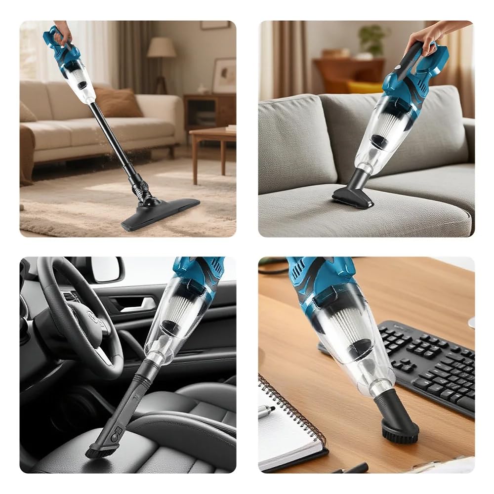 Akku Staubsauger für Makita 18V Akkus,10000Pa 4-in-1 Tragbarer Handstaubsauger, 140W Staubsauger Kabellos mit 0,75L Großer Staubbecher,für Tierhaare/Teppiche/Hartböden/Auto(ohne Akku)