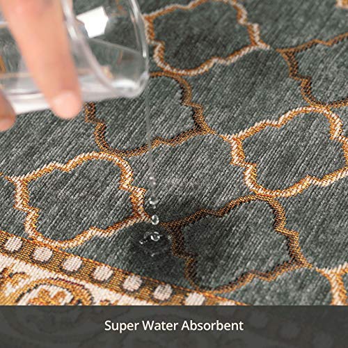 Zziko Kitchen Rugs 2 Piece Super Absorbent Non Slip Kitchen Mats Machine Washable Soft Boho Embroidered Rug Runner For Kitchen Floor, Laundry Sinks, Entryway (20"X31"+20"X59") #TOP4