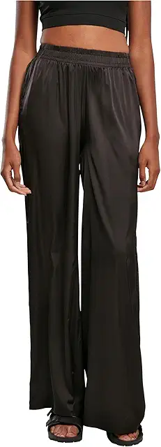 Damen Satin Wide Leg Pants - Weite Satin Bukser für stilvollen Komfort