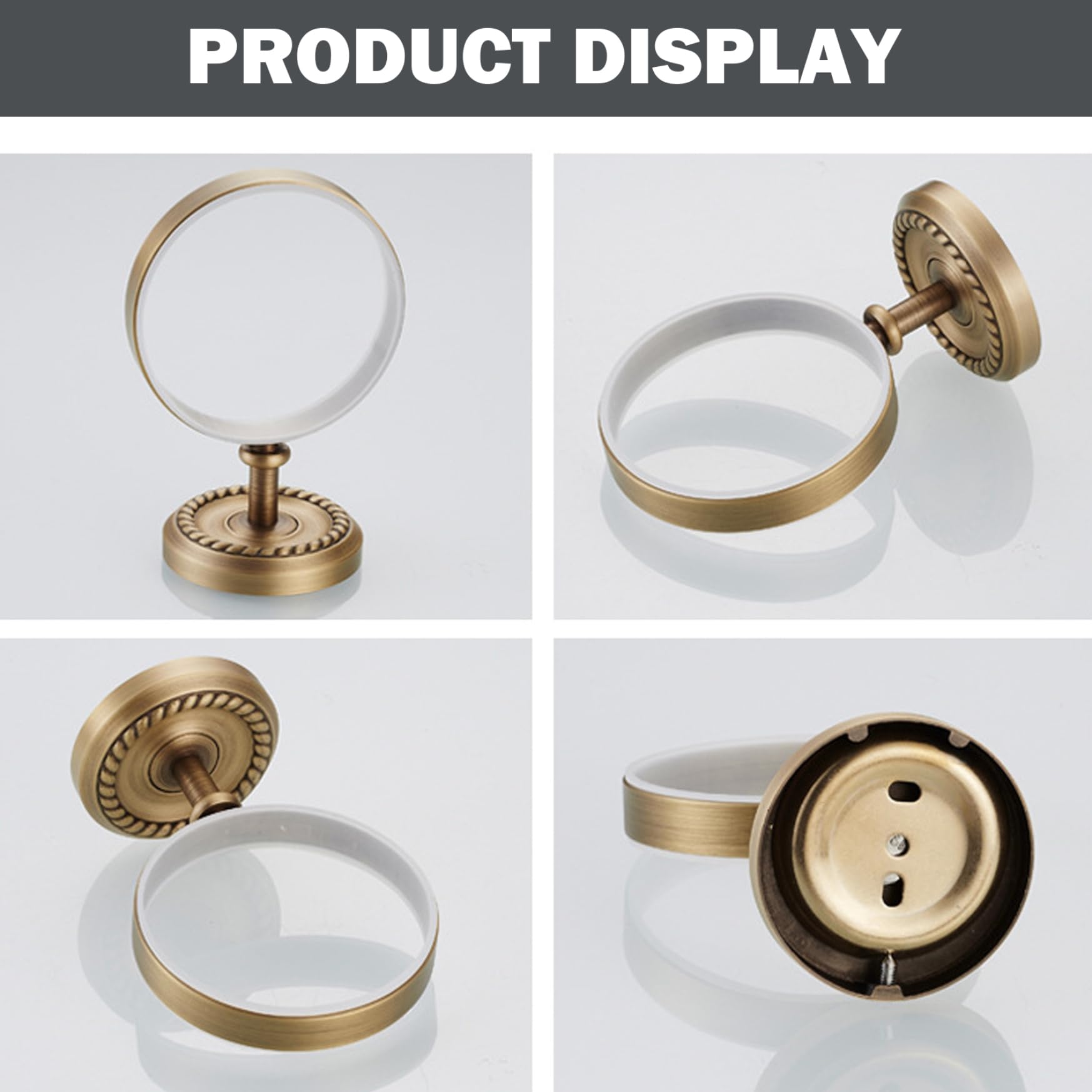 Vinta - Set di scopino per WC in ottone anticato, 37,1 cm, strumenti per la pulizia del bagno, design retrò elegante, accessori da bagno eleganti per soluzioni di pulizia eleganti