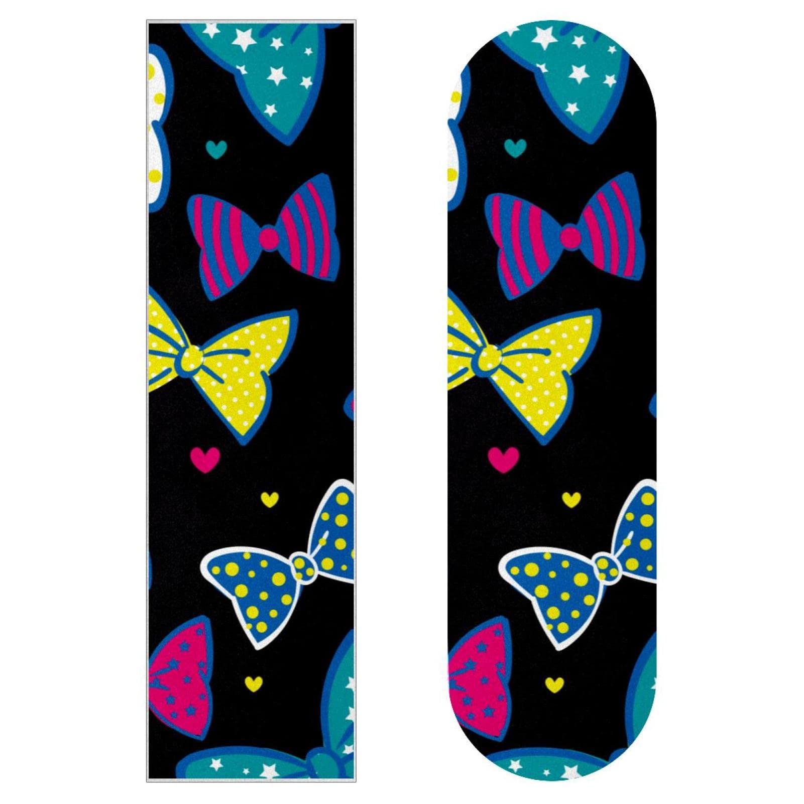 Lot de 2 feuilles de papier abrasif pour planche de skateboard Motif nœuds