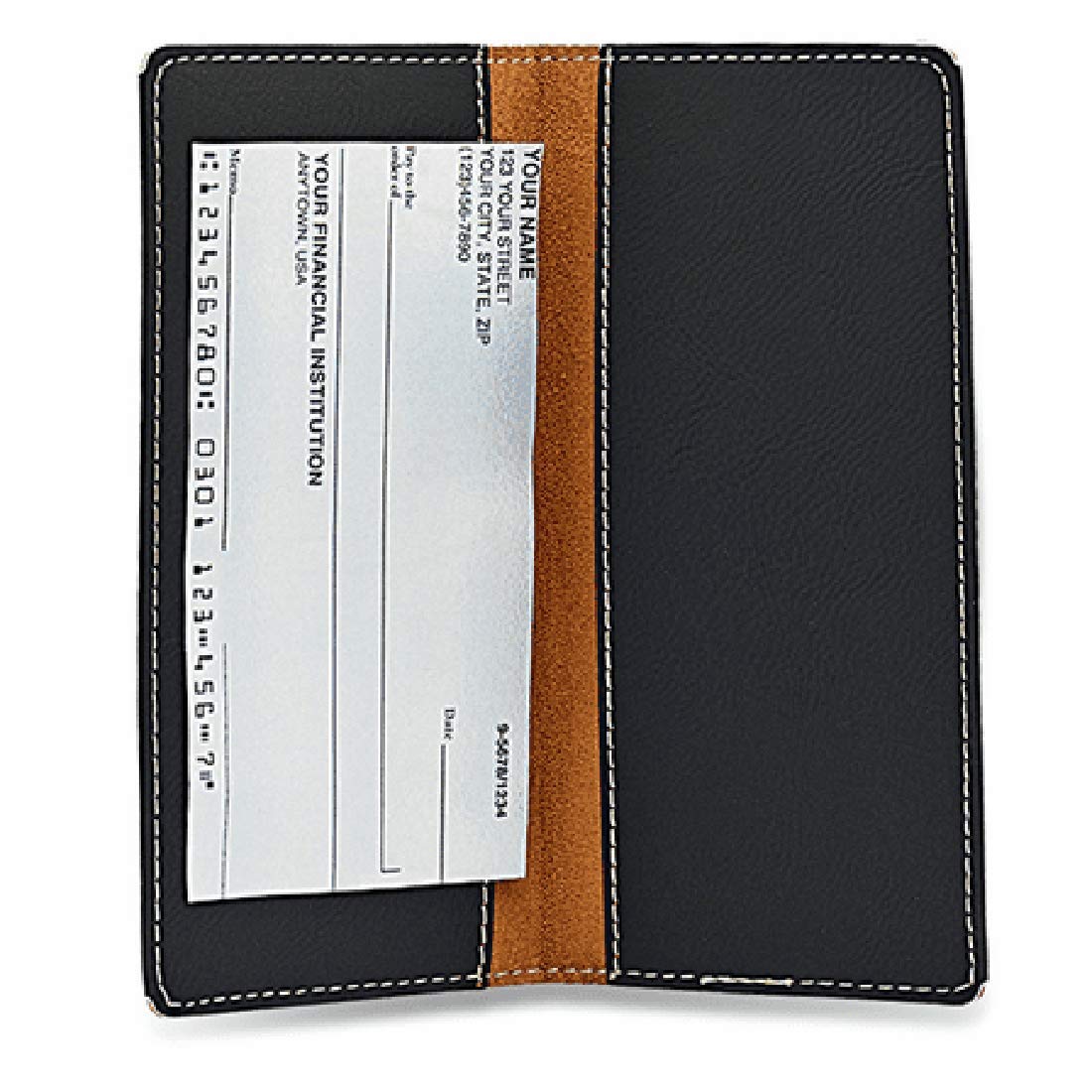Executive Gift Shoppe | Initial Monogram Black Checkbook Cover