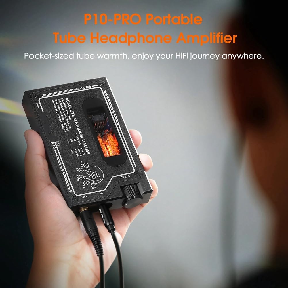 Amplificatore per Cuffie A Tubo Riscaldato P10 PRO HiFi Direct, Mini Amplificatore per Cuffie Audio Portatile da Tavolo, Alimentato Tramite USB-C