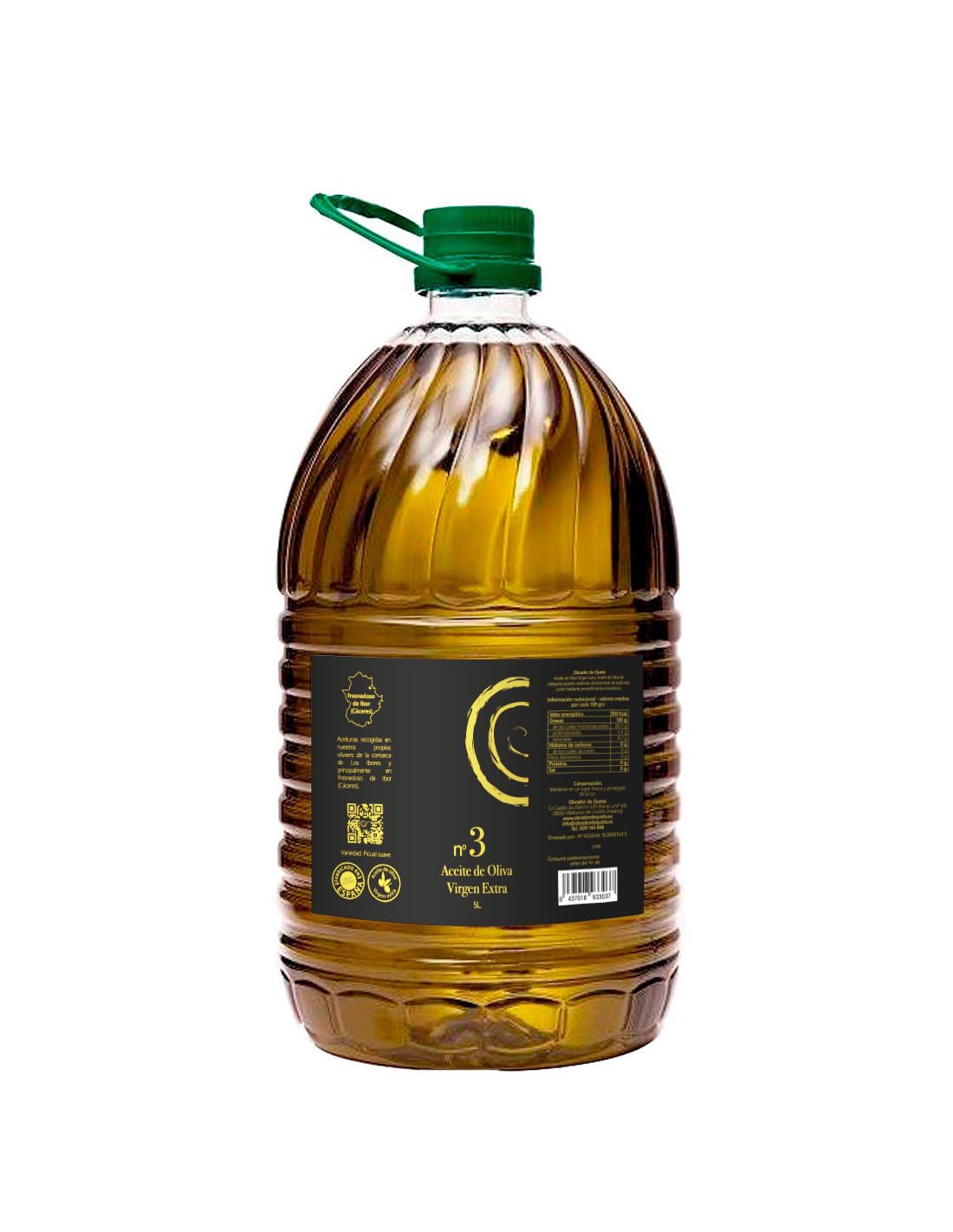 Aceite de Oliva Virgen Extra Cornicabra 5L – AOVE Premium Español Gourmet | Garrafa Familiar para Cocina Diaria, Ensaladas, Tostadas y Regalo Gastronómico | Producción Artesanal tradicional