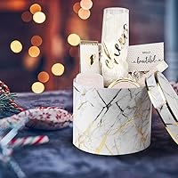 Vista 2 de Cajas de regalo con tapas caja de regalo blanca y dorada de varios tamaños caja de regalo grande para regalos bonitas flores cajas de regalo