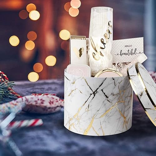 Miniatura 2 de Cajas de regalo con tapas caja de regalo blanca y dorada de varios tamaños caja de regalo grande para regalos bonitas flores cajas de regalo para