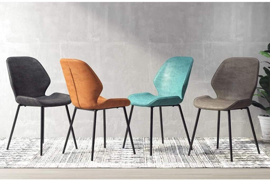 Set di 6 sedie da pranzo scandinave con schienale in poliuretano e gambe in metallo, per soggiorno, cucina, ufficio, salotto, caffetteria, eleganti e confortevoli