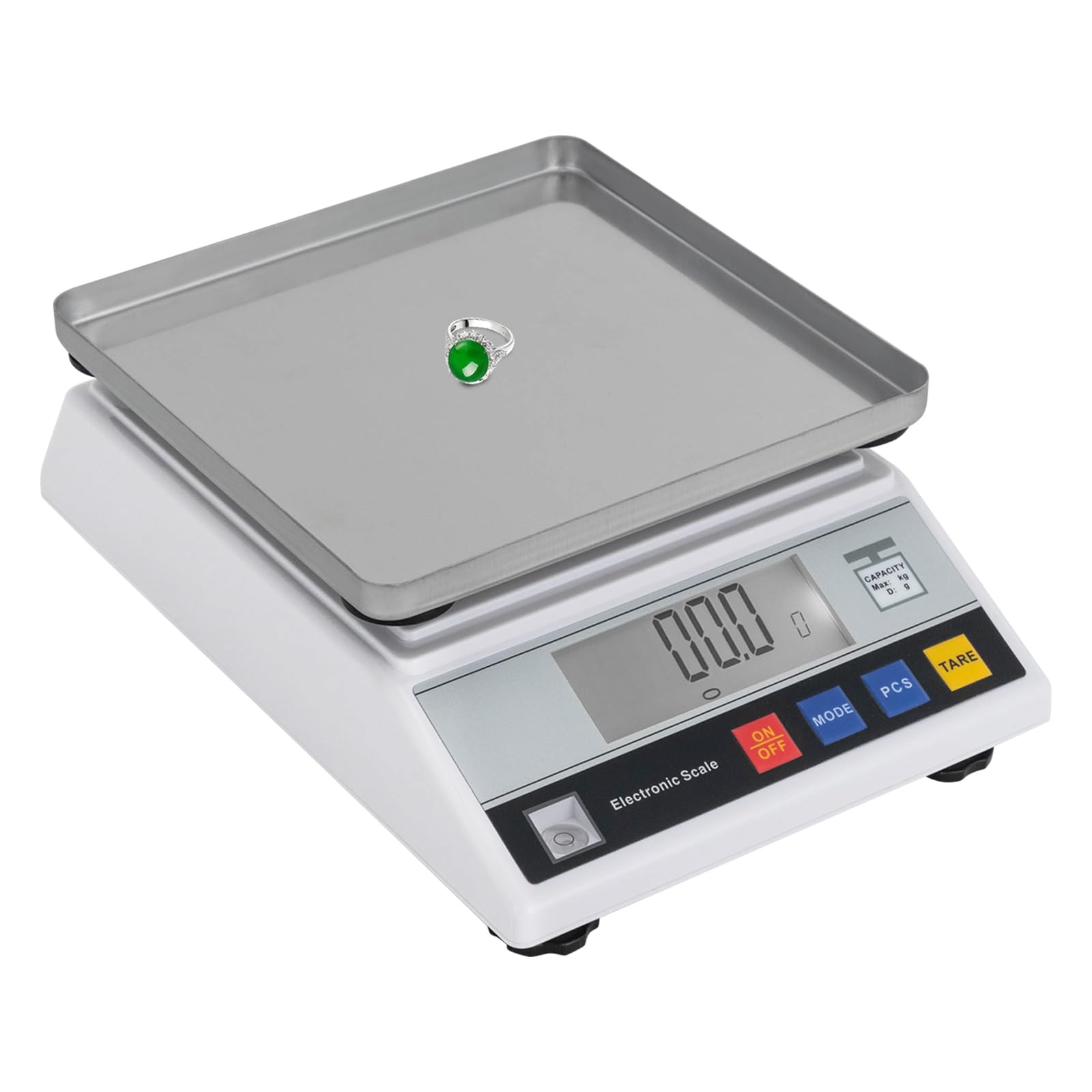 Bilancia analitica ad alta precisione, 10 kg, 0,1 g, con vassoio in acciaio inox, bilancia digitale da laboratorio con display a LED, bilancia portatile di precisione con conversione di unità