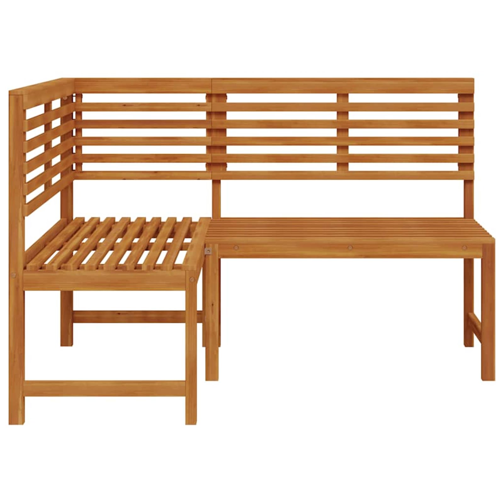 Banco esquinero de jardín de 140 cm de madera maciza de acacia