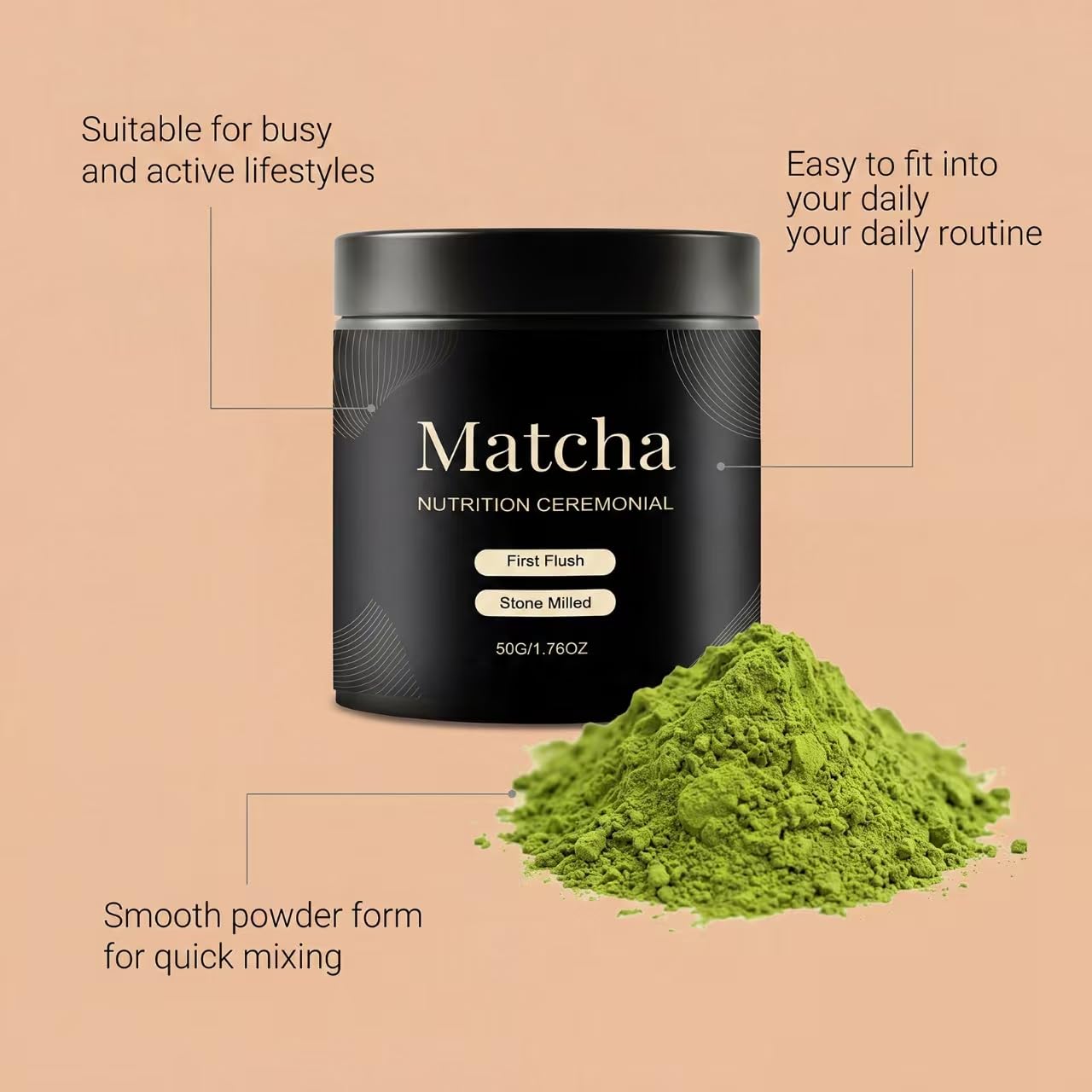 Matcha ceremonial – Polvo molido a la piedra, 50 g