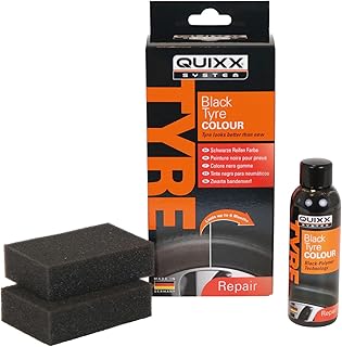Tinte de Color Negro para Neumáticos - Protege los Neumáticos de la Radiación UV - Resistente a La Lluvia y a los Túneles de Lavado - Aplicación Sencilla y Rápida - Quixx