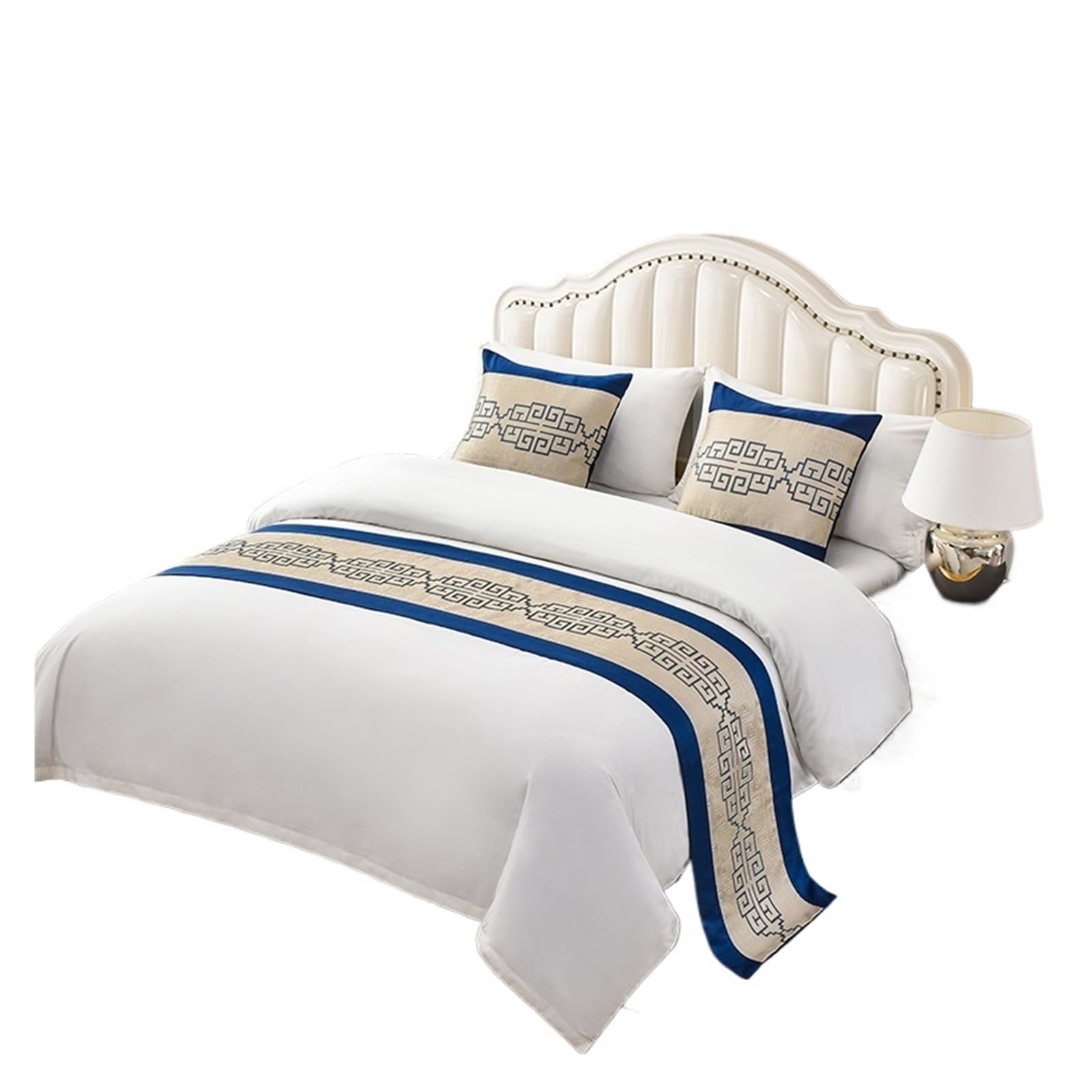 SHENJMAI Bed Runner Luxury Geometric Lattice Bedspreads Bed Runner Throw Bedding Single Queen King Cover Towel Home Hotel Decorations(J,50x160cm bed runner)